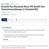 伊布替尼联合利妥昔单抗治疗初治套细胞淋巴瘤(MCL)：较化学免疫治疗展现无进展生存期(PFS)获益